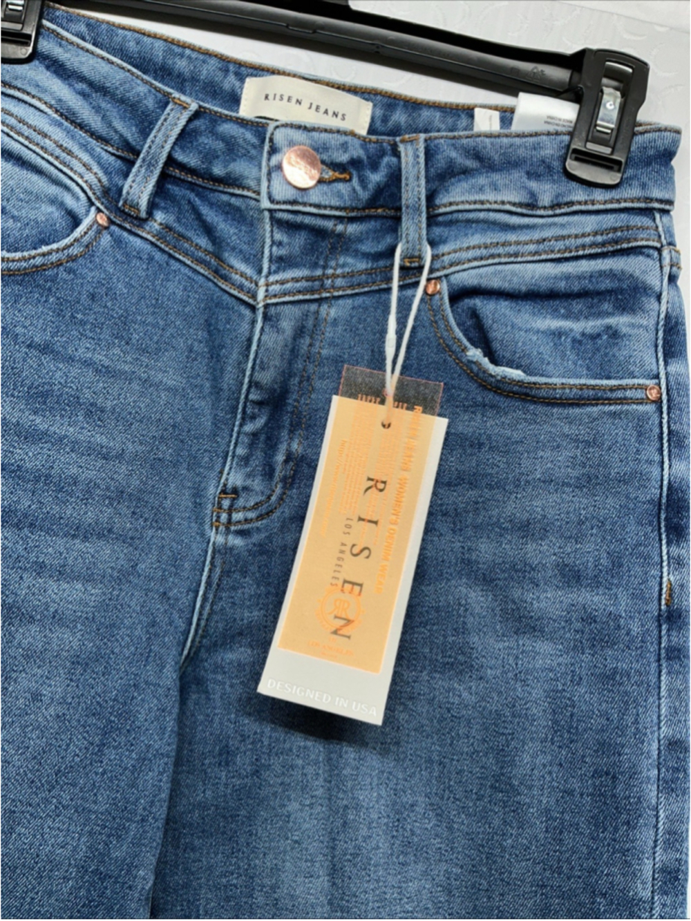 risen wide leg High Rise Crop jeans womens Size 5/27 - Picture 3 of 6